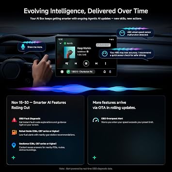 ATOTOZONE AD5 AI Box Wireless CarPlay Adapter & Android Auto, 2025 Upgrade Ai Box CarPlay Compatible with YouTube, AI DriveChat, Dual Wi-Fi, Dual BT, for OEM Wired CarPlay/Android Auto