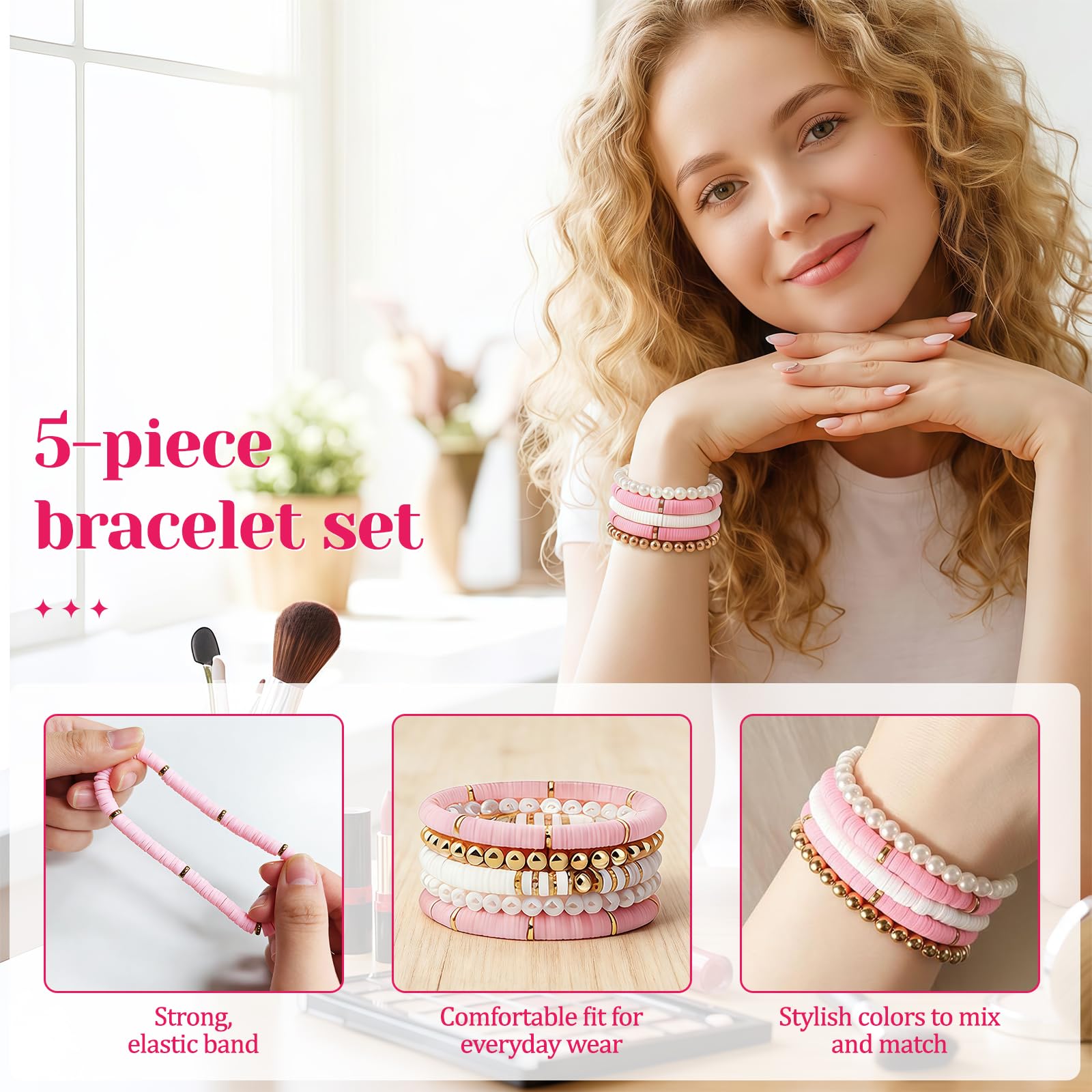 Regali per ragazze adolescenti 9 10 11 12 13 14 15 anni, regali di compleanno e Natale per ragazze e donne, bicchiere con cannuccia, pennello per trucco, borsa per cosmetici, bracciale, calze e fascia