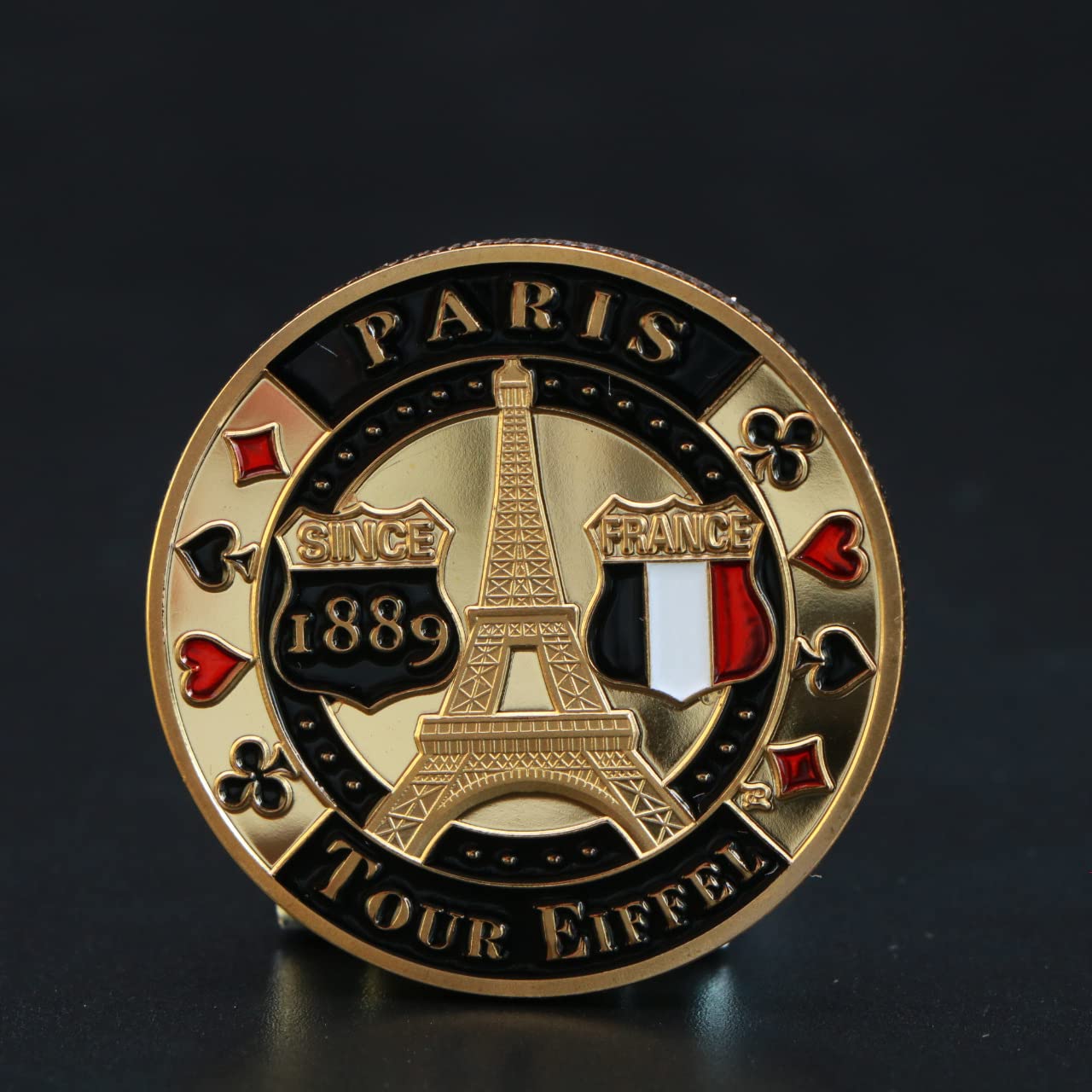 Eiffel Tower Love Gold Plated Coin Collection Crown Lucky Chip Paris Hotel VIP Commemorative Coin Coin