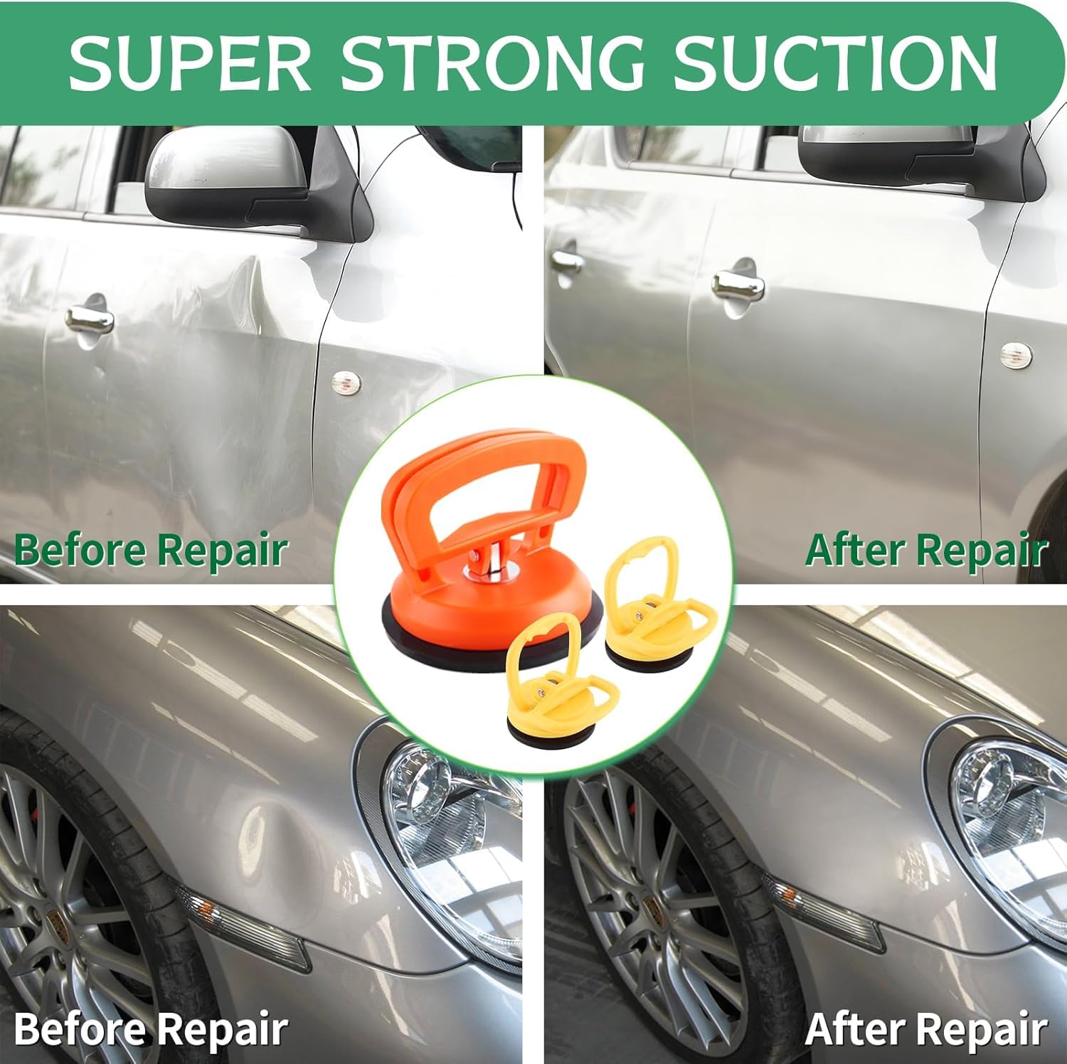 Dellen Reparaturset Auto – PDR Ausbeulwerkzeug Set lackfrei mit LED Dent Board, Gleithammer, Zugbrücke & Dent Puller – Für Auto Beulen, Hagelschäden, kleine & große Dellen