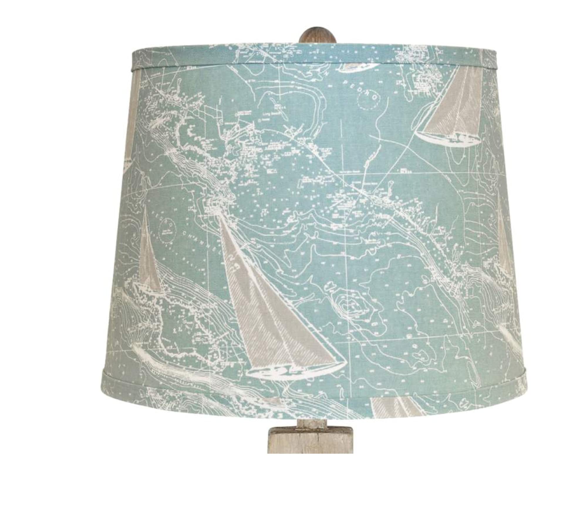 AHS Lighting SD1810-16WDT True Drum Shaped Lamp Shade, 16-Inch (Washer Fitter), Sail Away Spa Blue