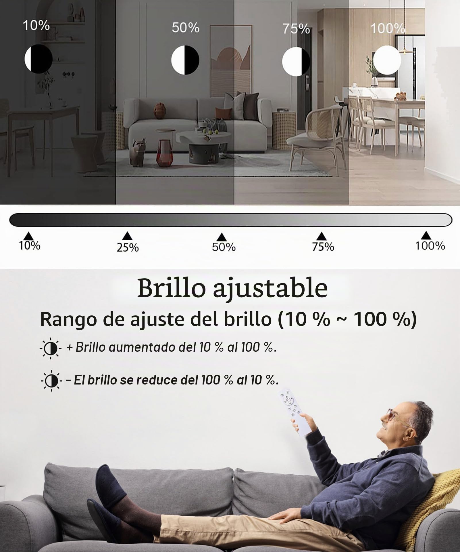 Lampara Techo,24W 3000K-6500K Plafones para Techo LED Regulable,3000LM IP40 Impermeable Plafon LED Techo Redonda con Mando a Distancia,Brillo Ajustable,Fácil de Instalar,Ø29*H2.5cm