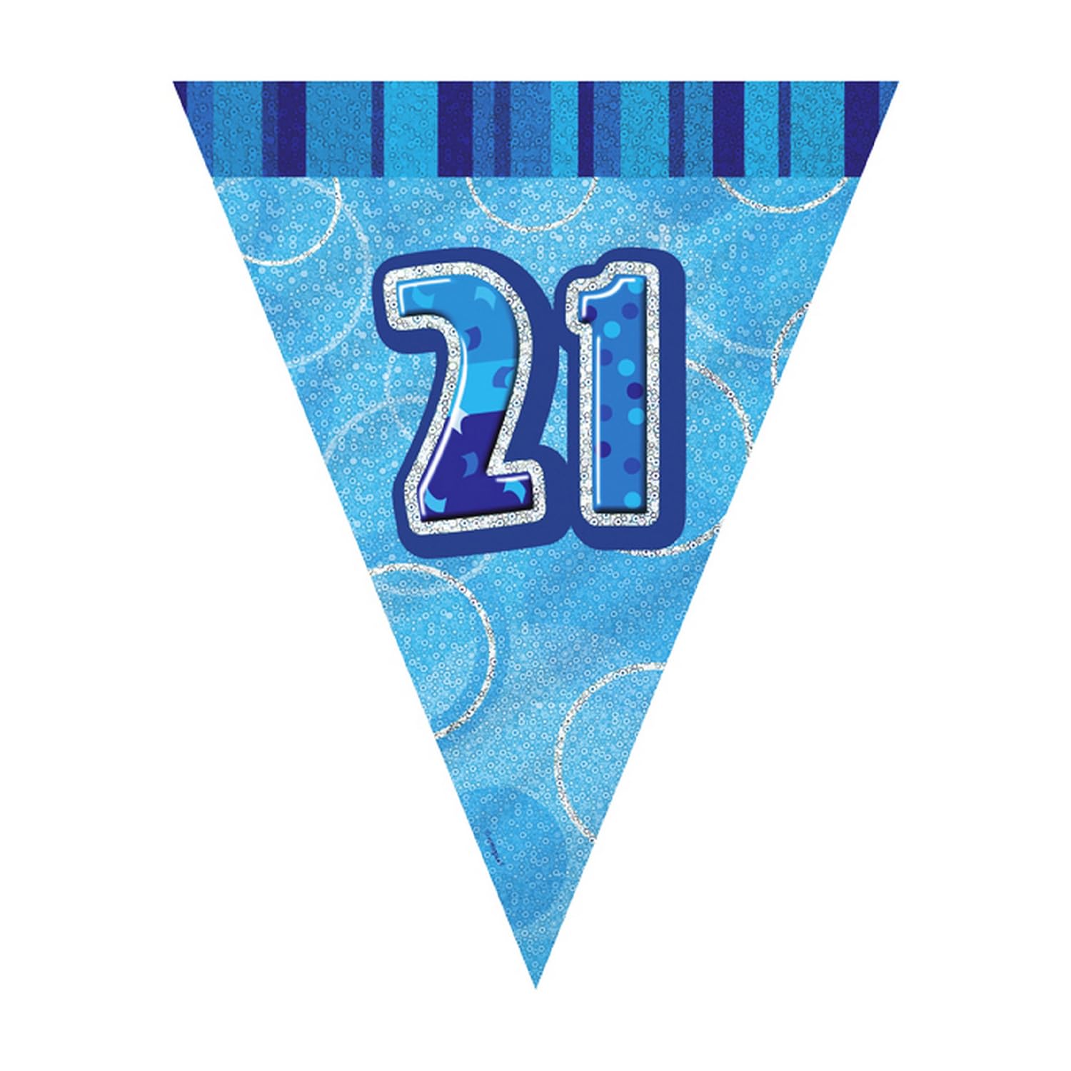 Unique Party 92141 2,7 m Foil Glitz Blu Happy 1st compleanno Bunting bandiere