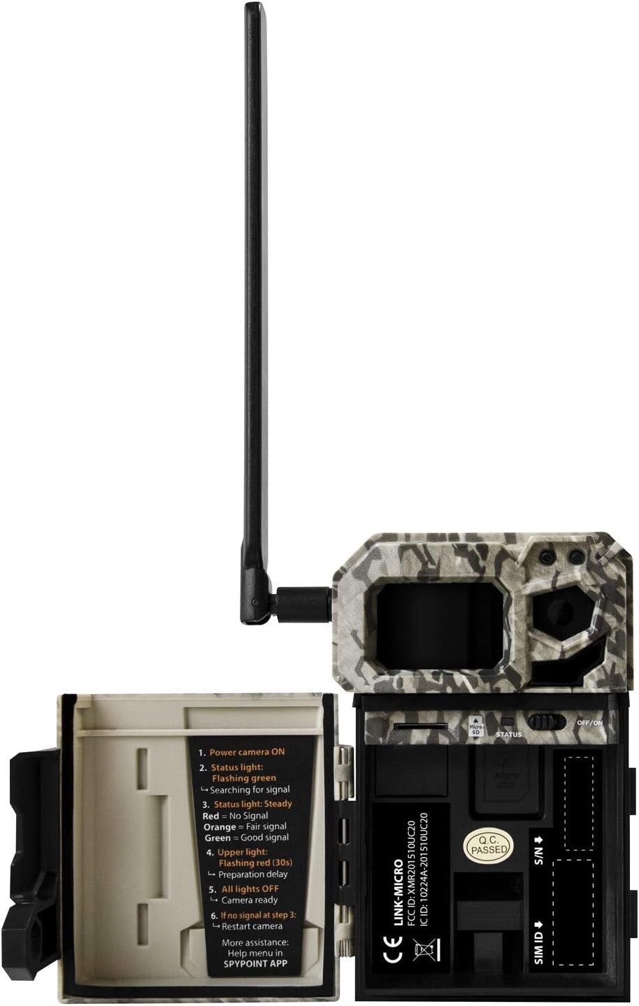 SPYPOINT Link Micro Nationwide Version (Smallest on The Market!) Wireless/Cellular Trail Camera, 4 Power LEDs, Fast 4G Photo Transmission w/Preactivated SIM, Fully Configurable via App