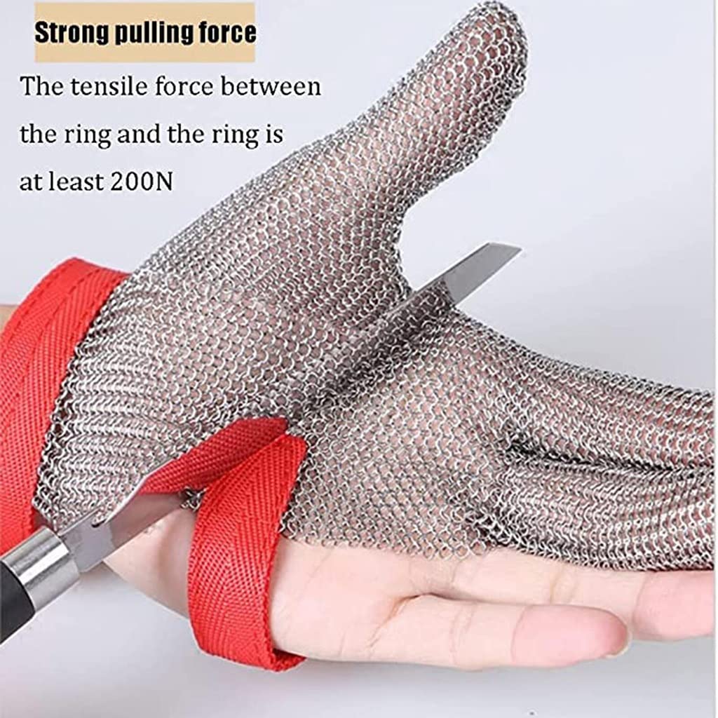 Gants Résistants Aux Coupures Gants Anti-coupures Métalliques, Cuisine Retirez Les Gants De Protection Des Mains À L'huître, Avec Une Sangle De Poignet Réglable(XL/A pack of one)