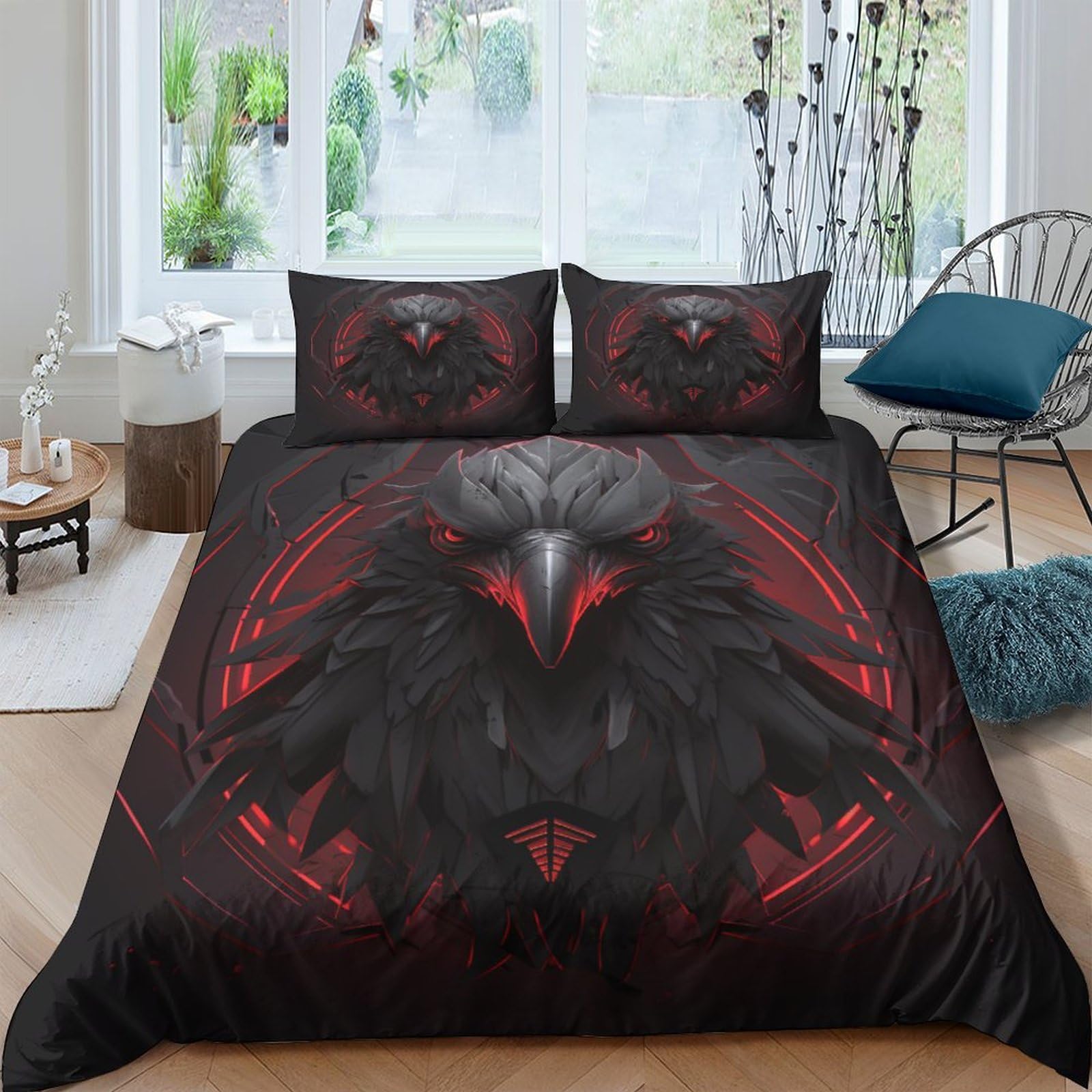 Parure de lit 3 pièces microfibre douce housse de couette taies d'oreiller zip