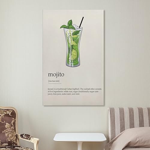 Miniatura 7 de Mojito - Póster de arte de cóctel, póster de bebida Mojito, póster de bebida, póster de arte de pared de Mojito y arte de pared, póster moderno de