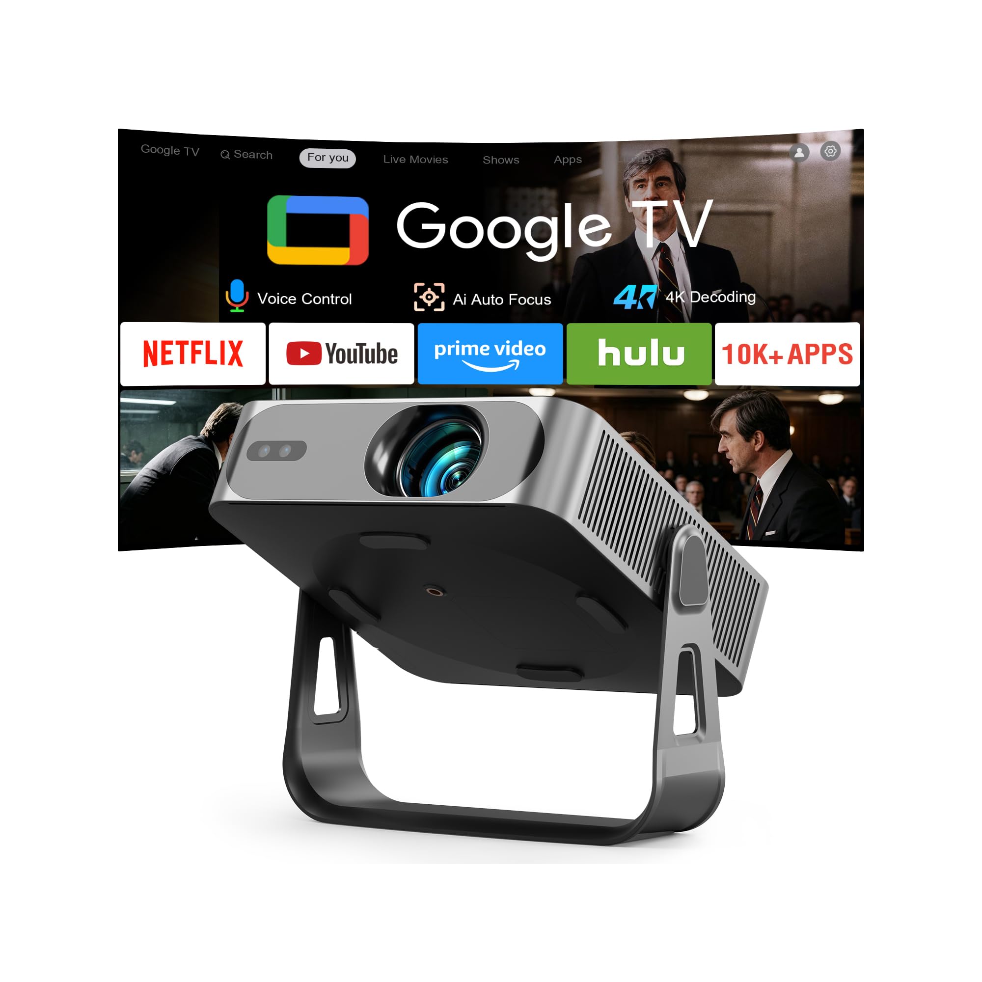 Official Google TV - XuanPad Smart Mini Projector with WiFi and Bluetooth