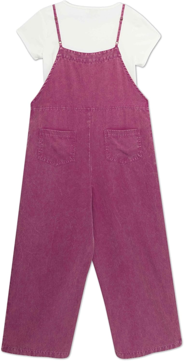 Speechless Girls' Wide Leg Jumpsuit and Short Sleeve T-shirt