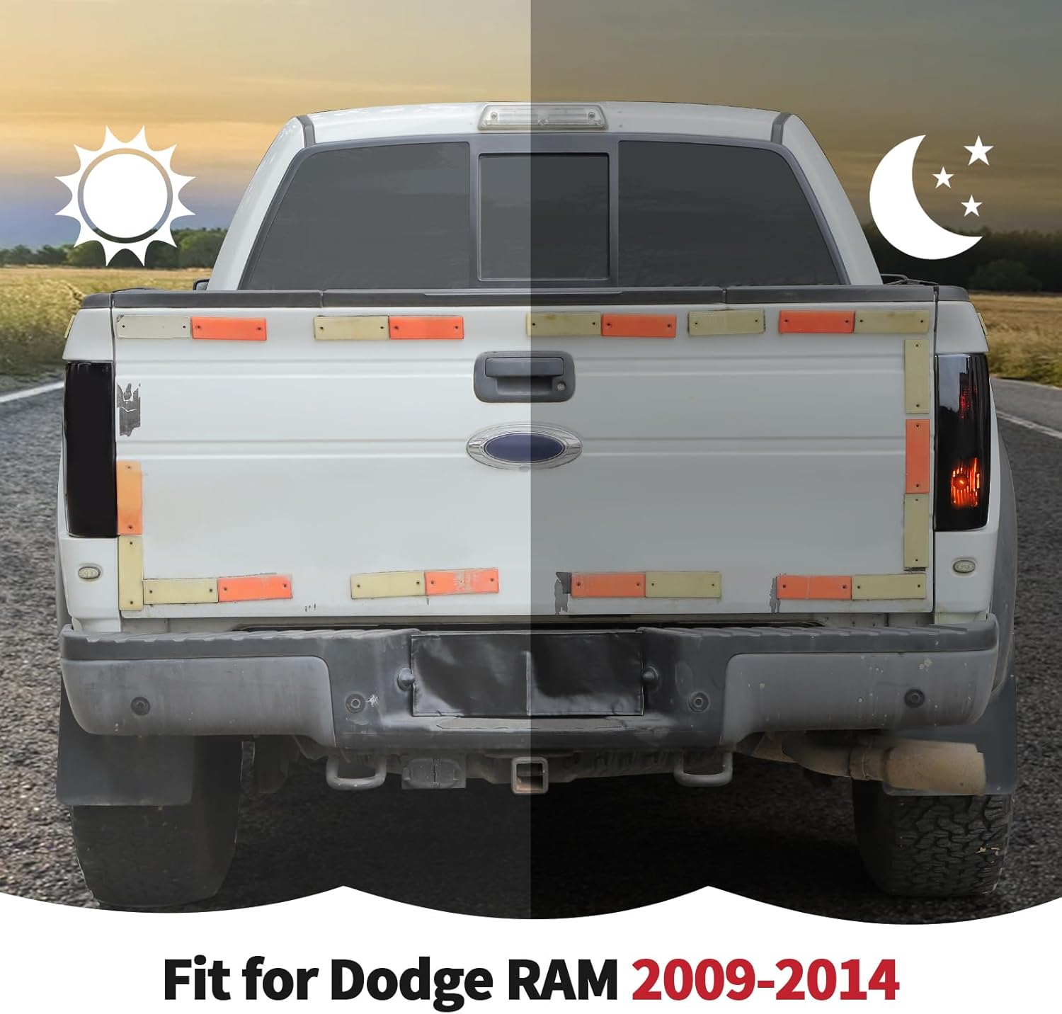 RT-TCZ Smoked Black Tail Light Lamp Cover Guard Trim Decoration Exterior Accessories for Ford F150 Raptor 2009-2014