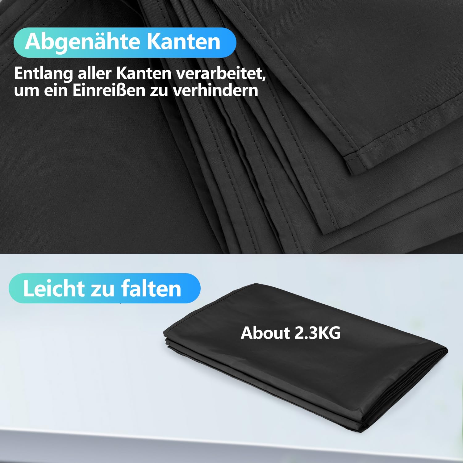 Fotohintergrund Schwarz XL, 3x6m Fotohintergrund Schwarz, Großer Faltbare Fotografie Hintergrund Waschbares Polyester Black Backdrop für Fotostudio, Fernsehen, Video, Halloween (9,8x19,6ft)