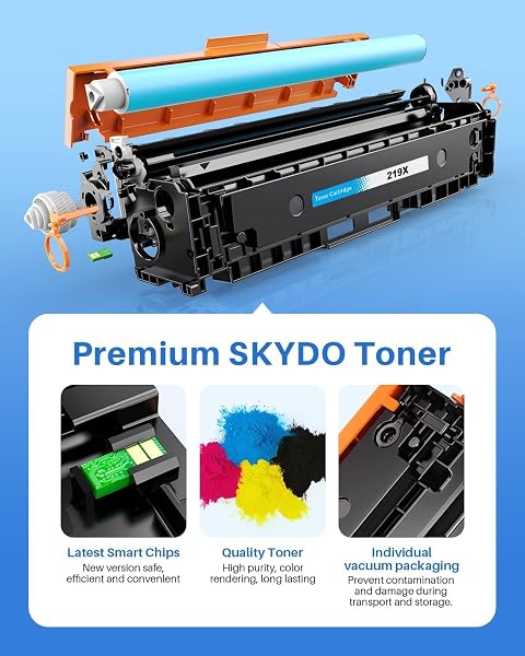 219X Tóner con Chip Compatible para HP 219X 219A para Color LaserJet Pro MFP 3302FDW 3302SDW 3302FDN H P Color LaserJet Pro 3202DN 3202DW Tóner W2190X W2191X W2192X W2193X - 4