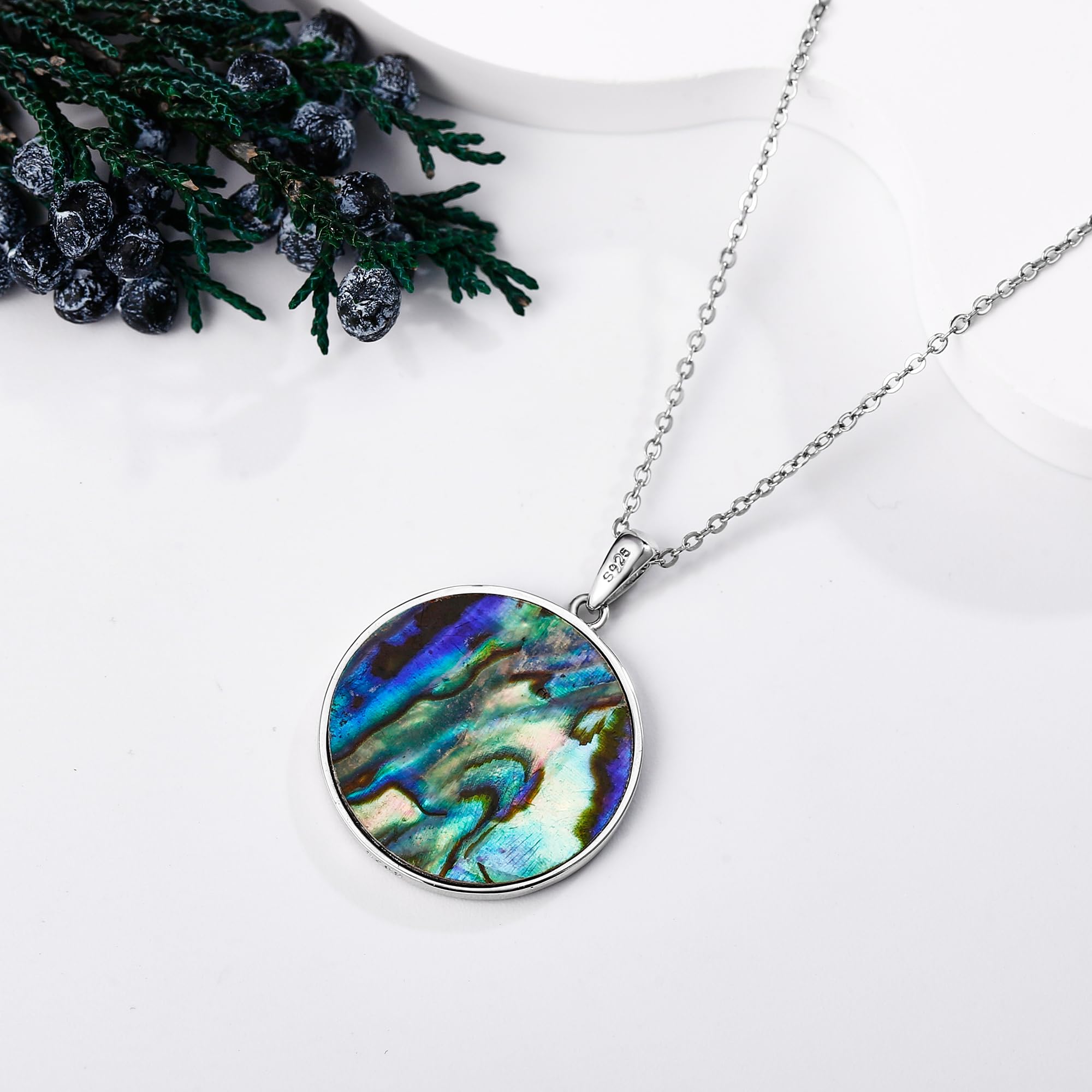 ONEFINITY Collana a forma di stella di David, in argento sterling 925, abalone, conchiglia, nodo celtico, ciondolo a forma di stella di David per donna e uomo, gioielli ebrei di compleanno, Argento