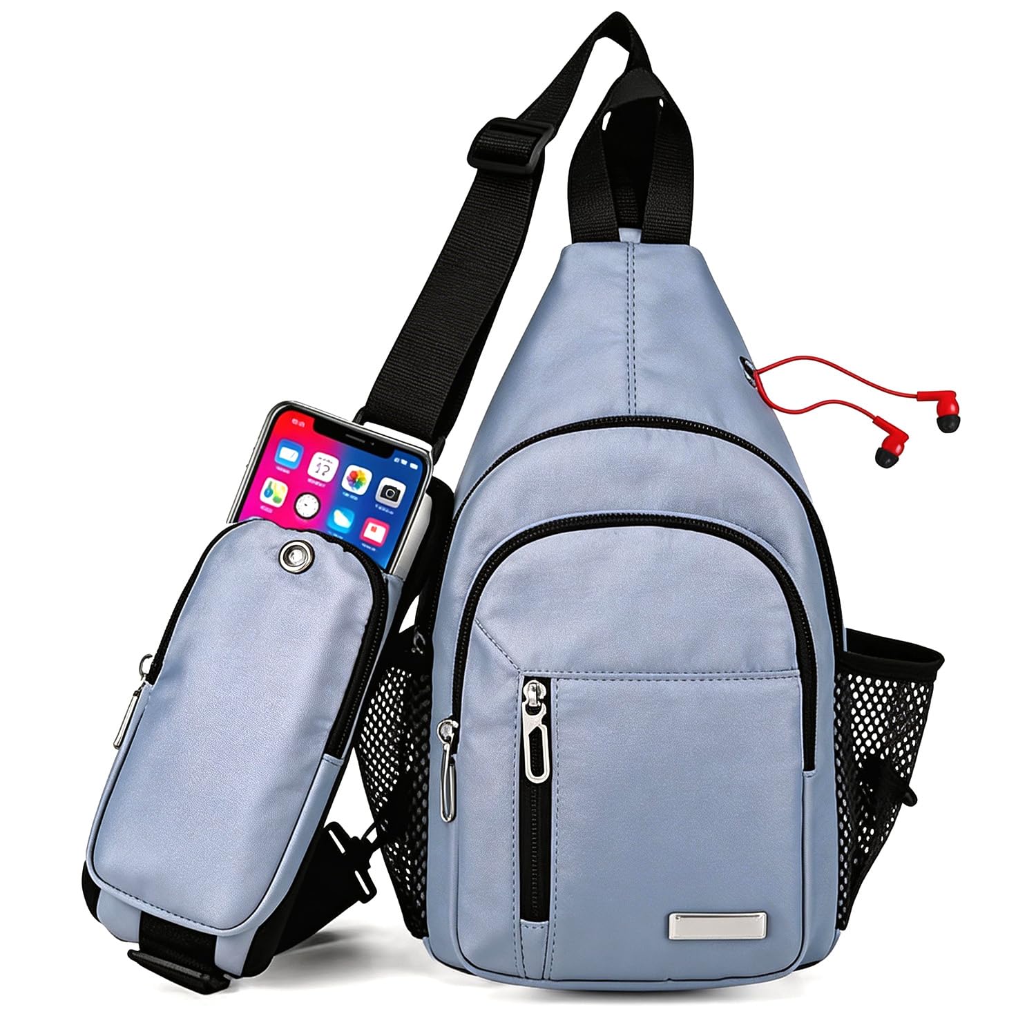 JENAGREEN Sling Backpack Crossbody Sling Bag for Women Men, Multipurpose Travel Hiking Adjustable Chest Bag Casual Daypack