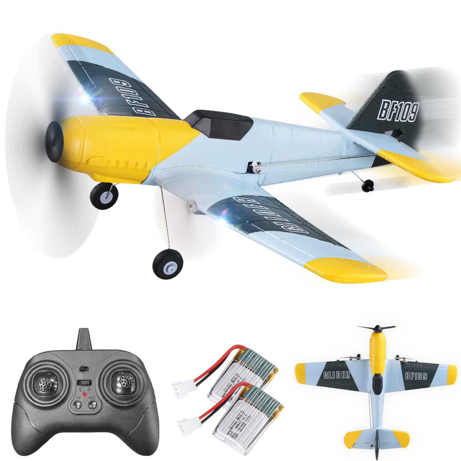 BEZGAR 3 Channel RC Plane, Drones for Kids, 6-axis Gyro Remote Control Airplane, RC Helicopter, Easy Control for Beginners Toys with Colorful LED