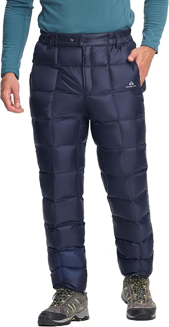 Pioneer Camp Puffer Pants Men 650-Fill Down Lightweight Packable Insulated TEFLON Windproof Thermal Ski Snow Snowboard