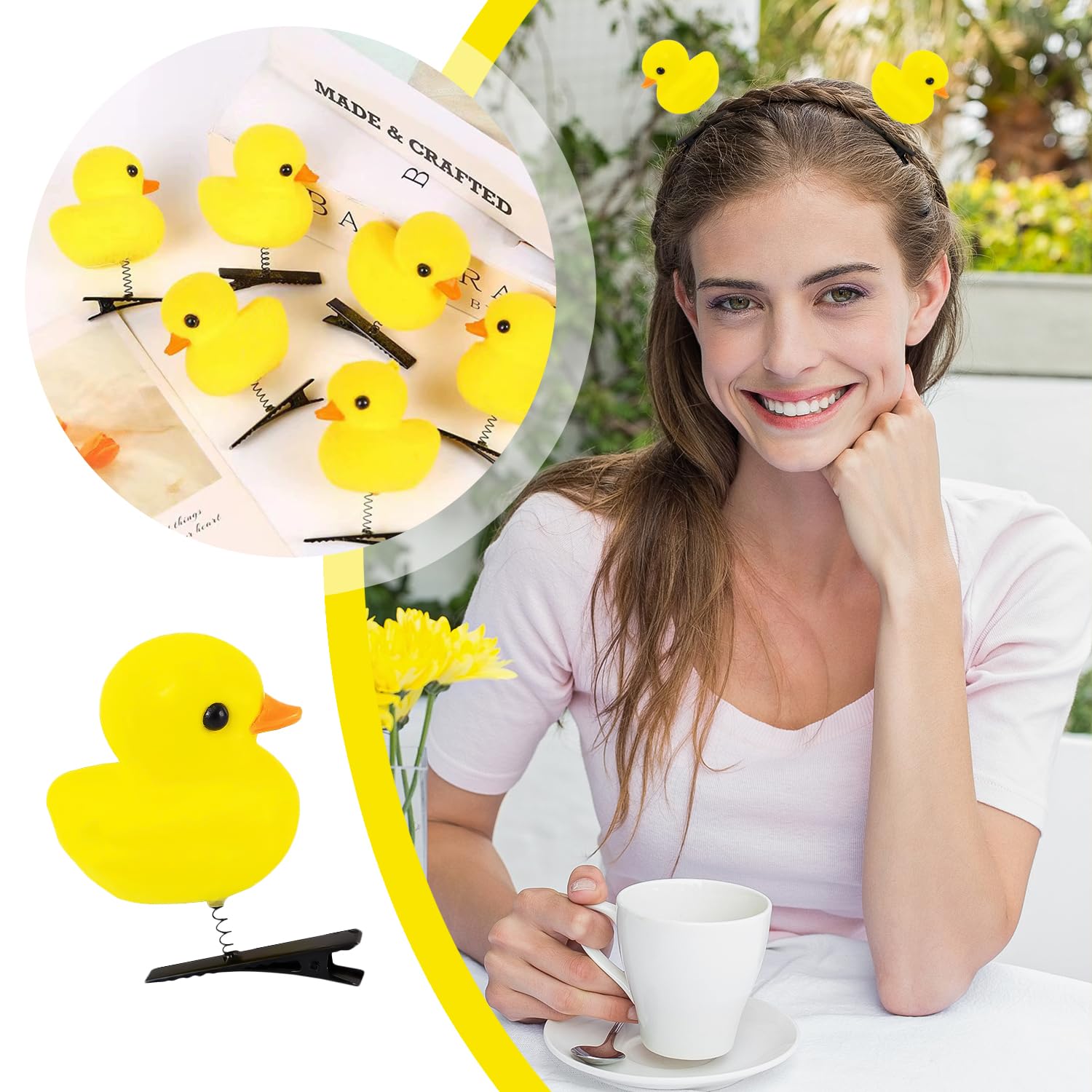 DVOFU 6Pieces Duck Hair Clips Holiday Women Men Party Decor Yellow Kawaii Cartoon Duck Hair Accessories for Adults Children Party Props - Image 3