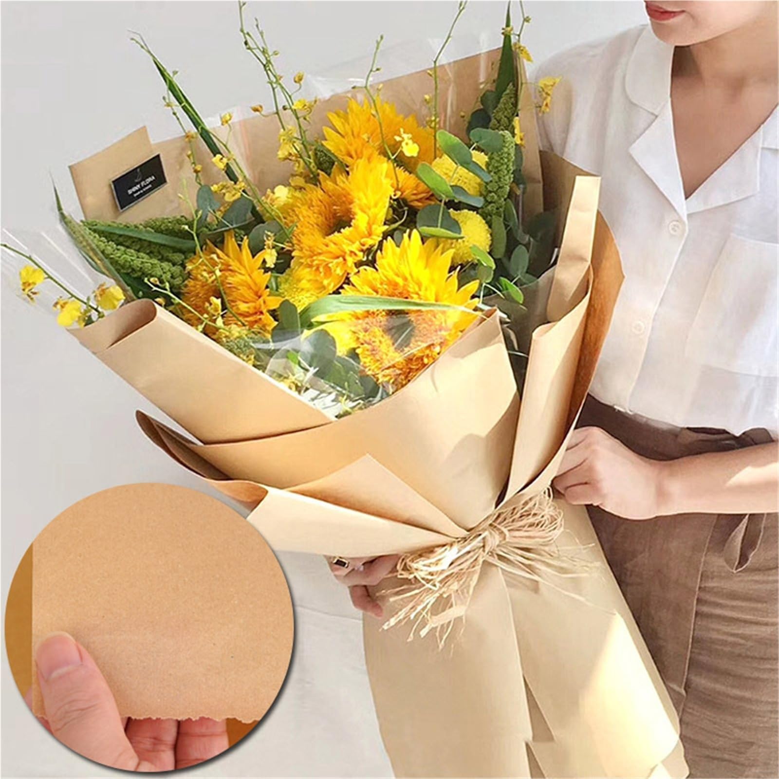 Geschenkpapier 10/50M Brown Kraft Paper Packaging, Gift Wrapping Moving Packing Roll For Painting(50mx45cm)