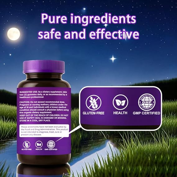 Sleep Gummies for Adults Melatonin, L-Theanine, Chamomile & Lemon Balm Berry Flavor Vegan, Non-GMO 60 Nighttime Gummies for Restful Sleep Delicious, Gentle, Natural Support