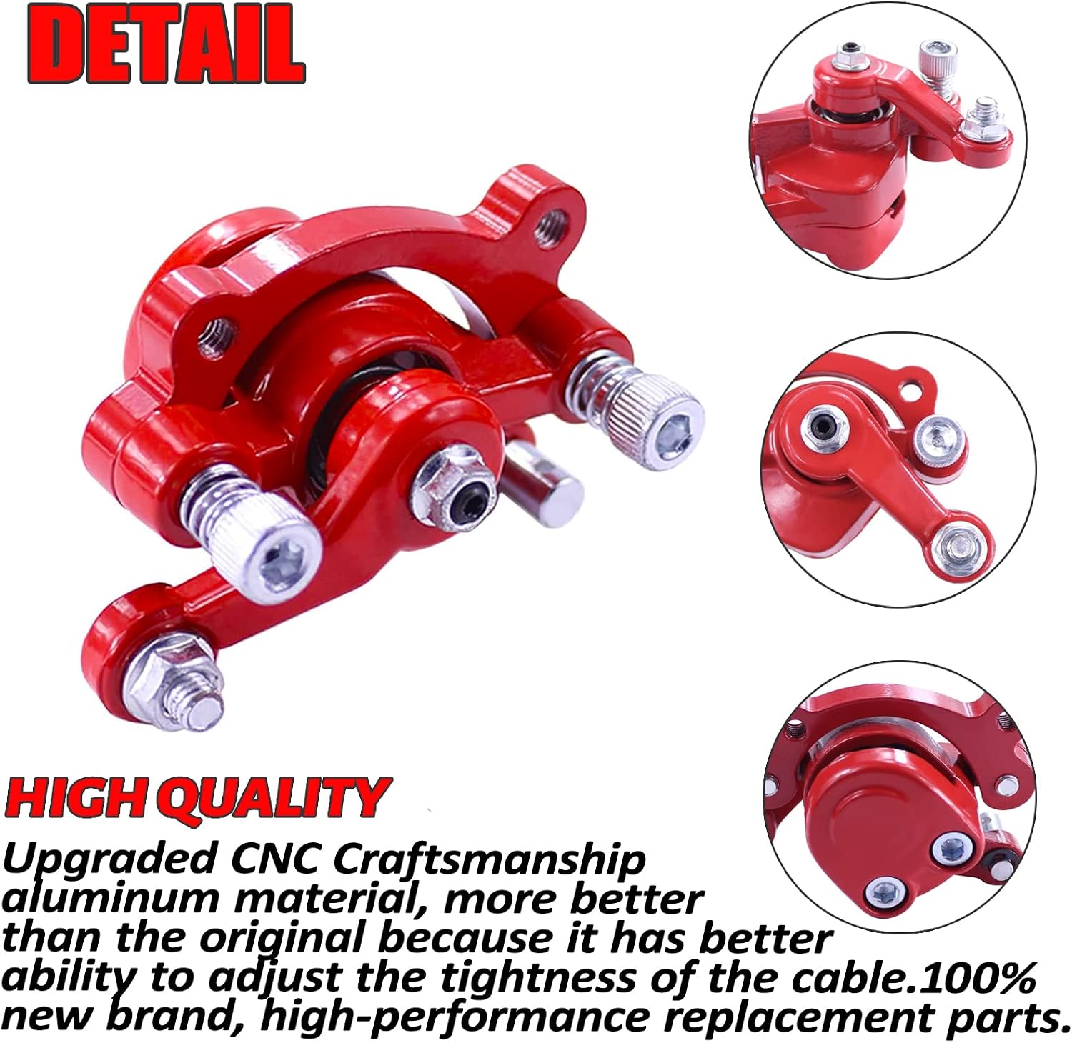 Front Disc Brake Caliper and Pad Compatible 43cc 47cc 50cc Red