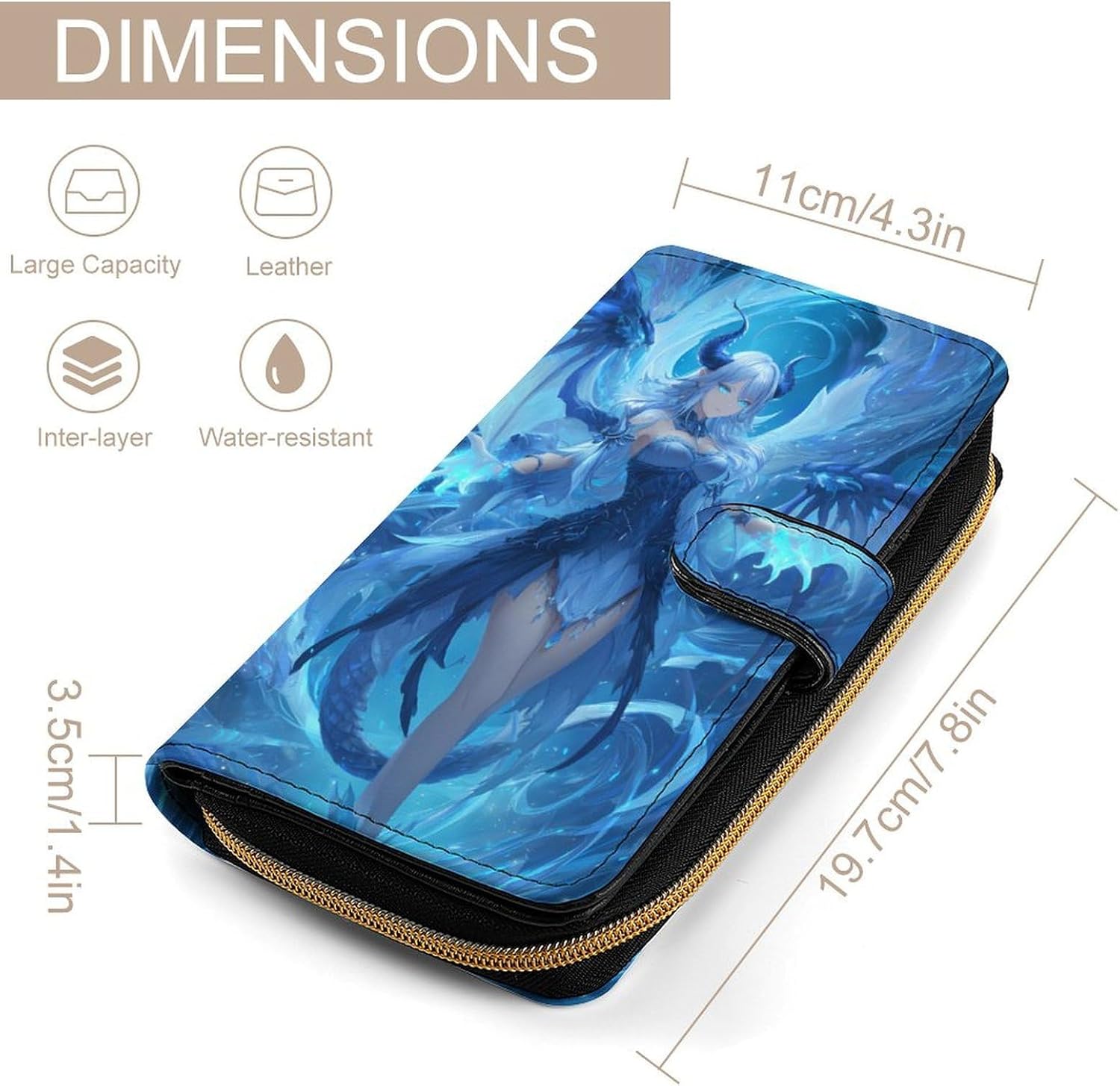 Dragon Warrior Women's Long Wallets Leather Purse Fold Clutch Credit Card Holder