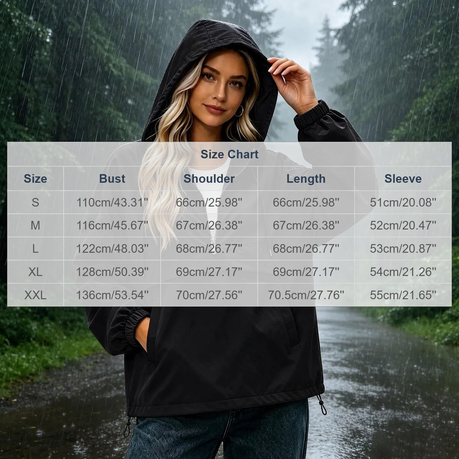 Regenjacke Damen Wasserdicht Funktionsjacke 1/2 Zip Wanderjacke Outdoor