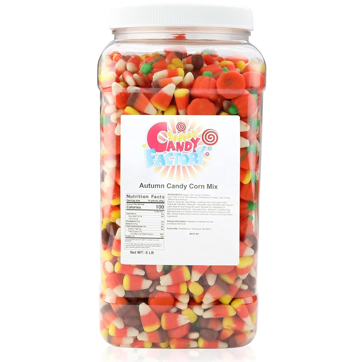 Sarah's Candy Factory Pumpkin- Candy Corn-Indian Corn- Autumn Mix in Jar, 6 Lbs