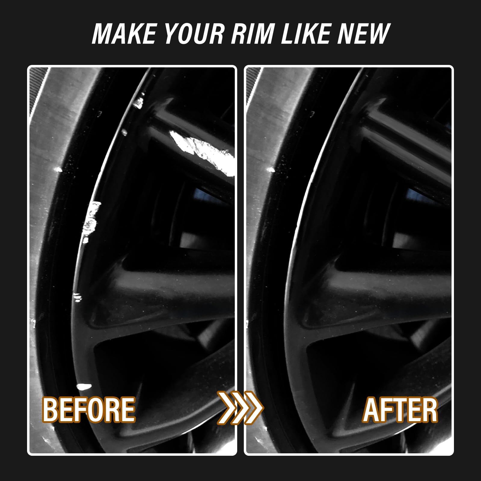Snapklik.com : Curb Rim Repair Kit, Matte Black Rim Touch Up Paint ...