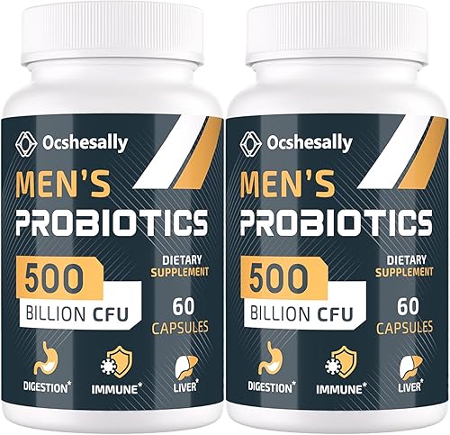 Probióticos para hombres, 500 mil millones de UFC y 12 cepas probióticos para hombre, con cúrcuma, arándano, goji - Probióticos para la salud