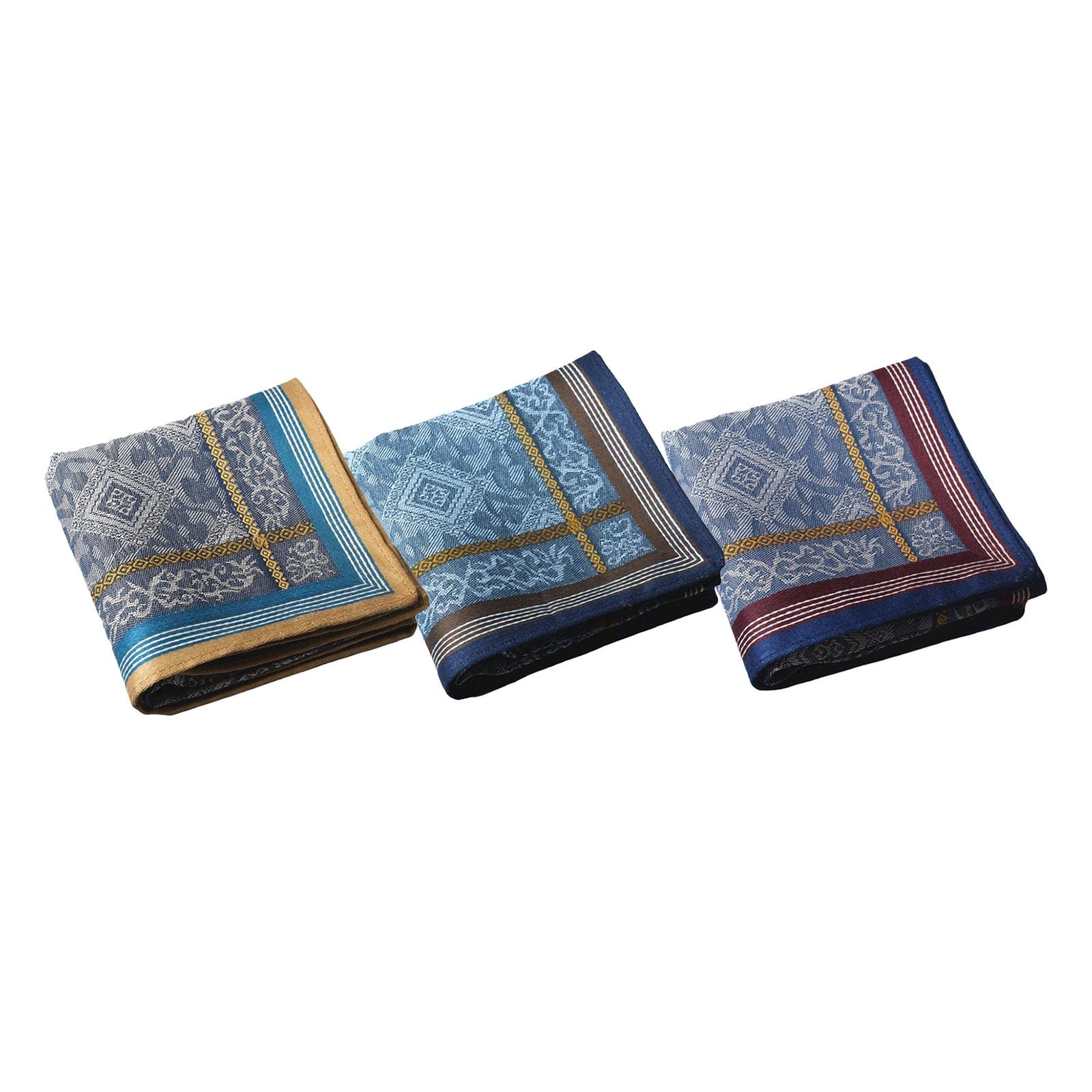 3x Cotton Mens Handkerchief Hankies Bandanas Pocket Square for Party Prom-image-27