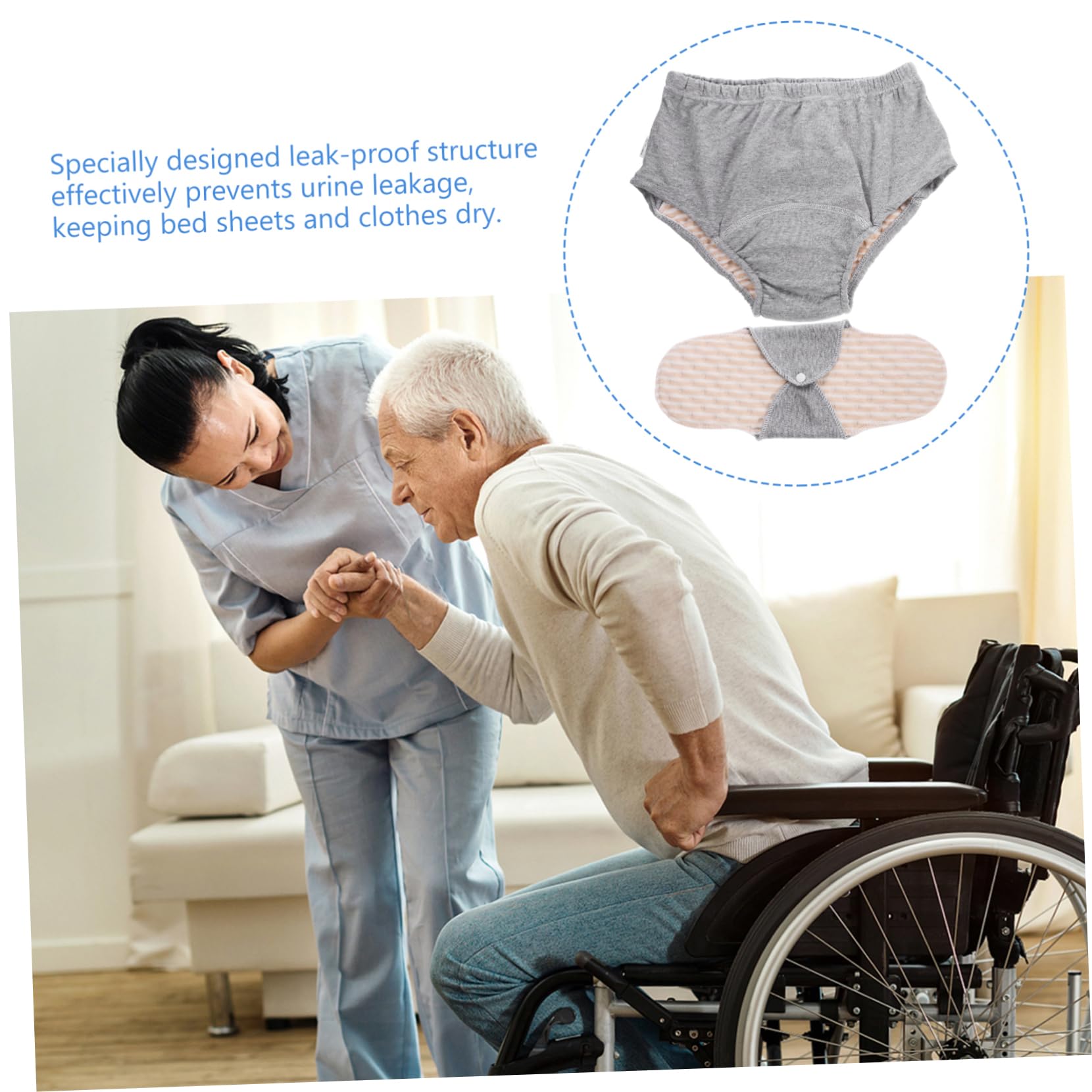 FOMIYES 4 Pezzi Pannolini Per Anziani Lavabili Riutilizzabili Biancheria Intima A Prova Di Perdite Biancheria Intima Per Adulti in Cotone Comodo Per Uomini E Donne