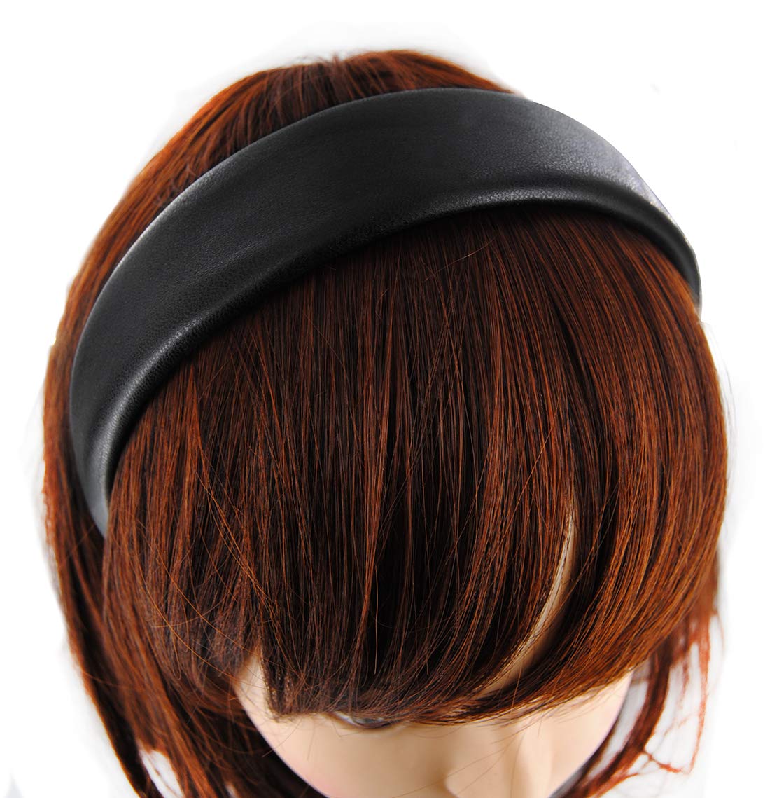 axy HR27C Classic Vintage Leather Headband Series 27C Leather Hair Band (Black) - Image 2