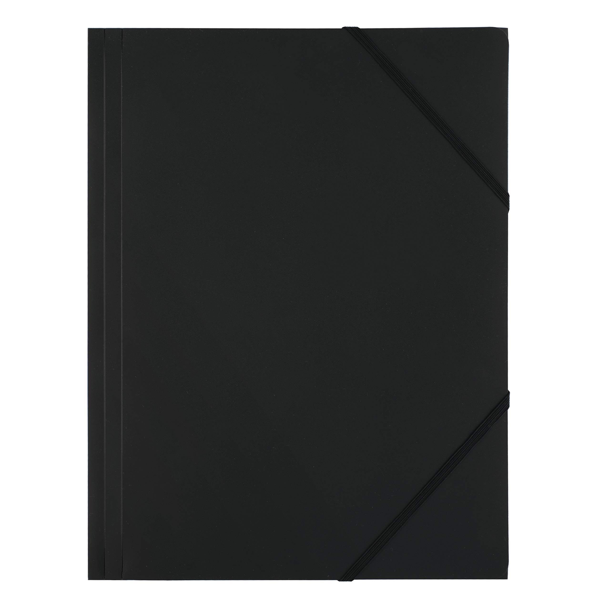 D.RECT Elasticated Folder with Elastic Band Black