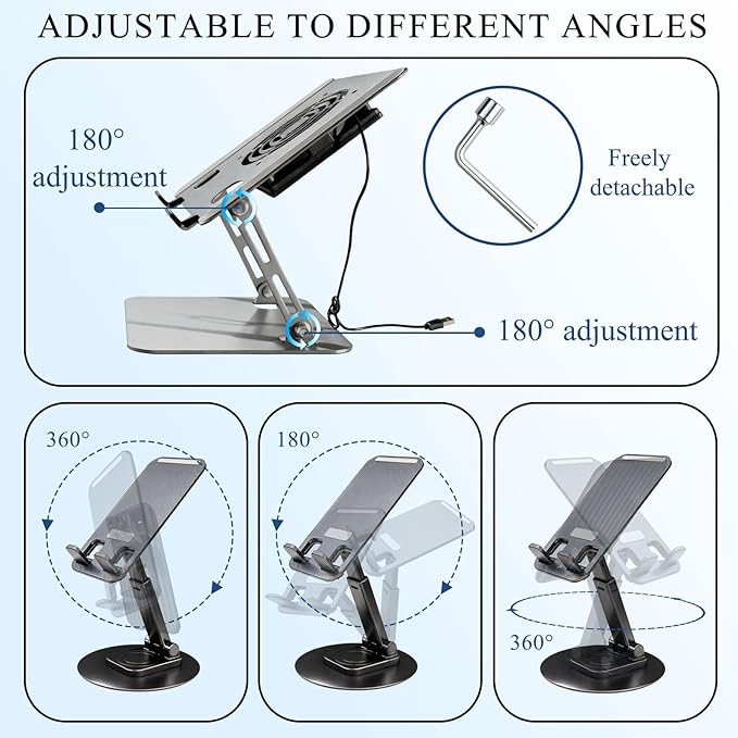 Soporte para Laptop con Ventilador Activo, Plataforma Ajustable miniatura 4