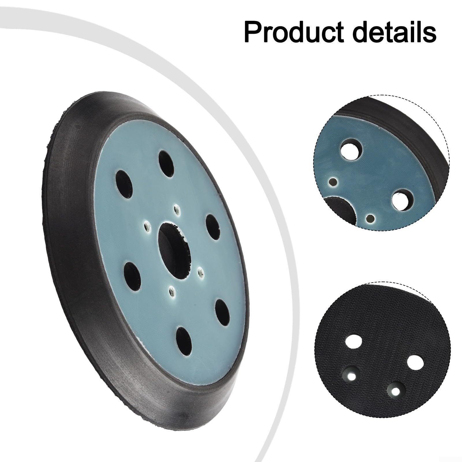 Disco abrasivo da 15 cm con 6 fori e platorello per levigatrice ORBIT, disco di ricambio in PU da 150 mm per lucidatura e levigatura contorno, R2611