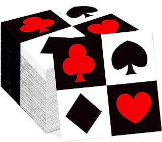 40Pack Disposable Poker Luncheon Napkins - Casino Party Supplies for Themed Birthday Party Decoration