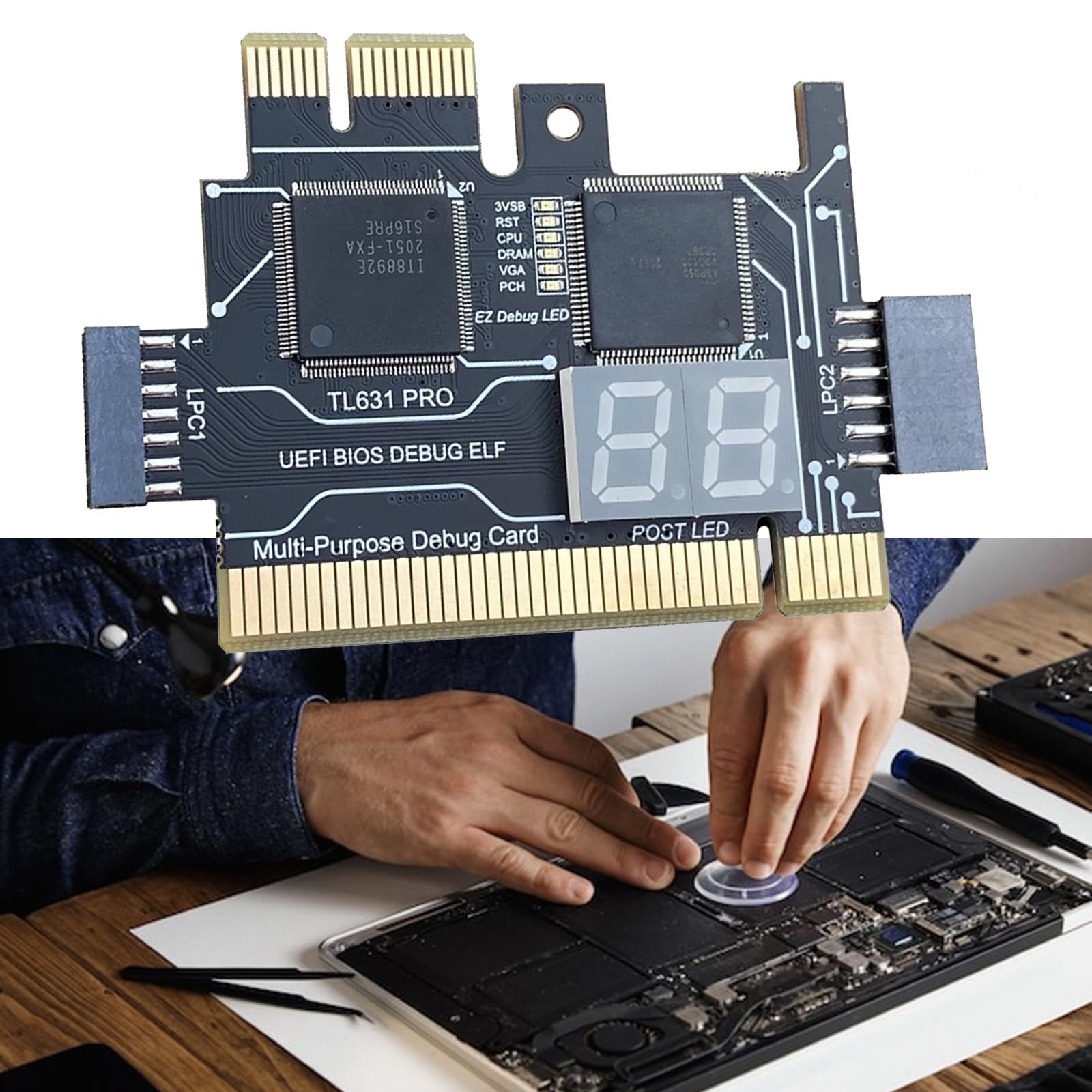TL631 PCIE akcesoria do kart diagnostycznych PCIE do płyty głównej LPC analizatory diagnostyczne karta testowa wielofunkcyjna