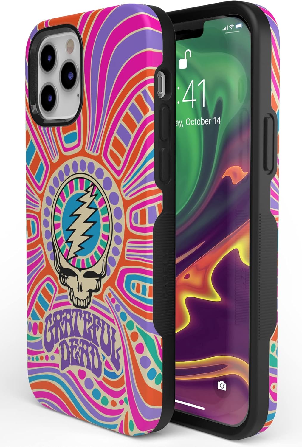 Casely iPhone 12/12 Pro Case | Art of Chaos | Grateful Dead Skull | Bold Protective Design | Compatible with MagSafe