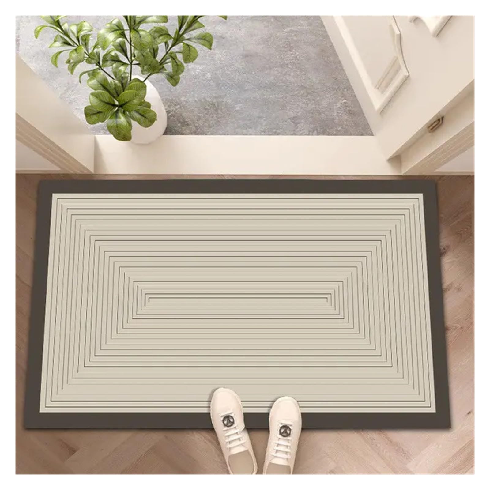 Tapis d'entrée intérieur 50x80 cm imprimé géométrique antidérapant