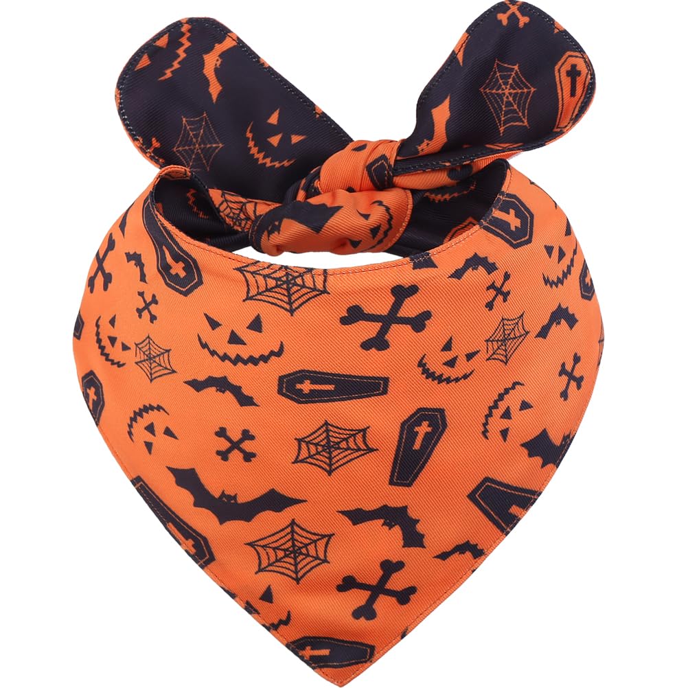 Erntedankfest Hund Bandana, Reversibel (gelb/weiß), Mit Herbstmotiven – Für Hunde & Katzen, Verstellbar