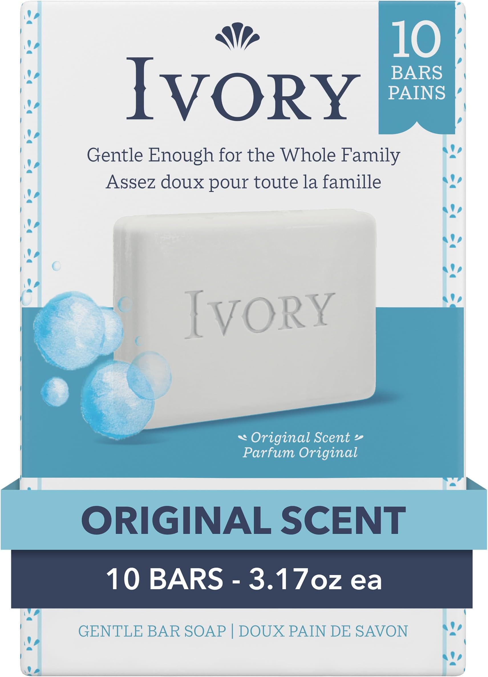 Bar Original Bath Bar, Family Pack, 3.1 Ounce Bars (10 Bars)