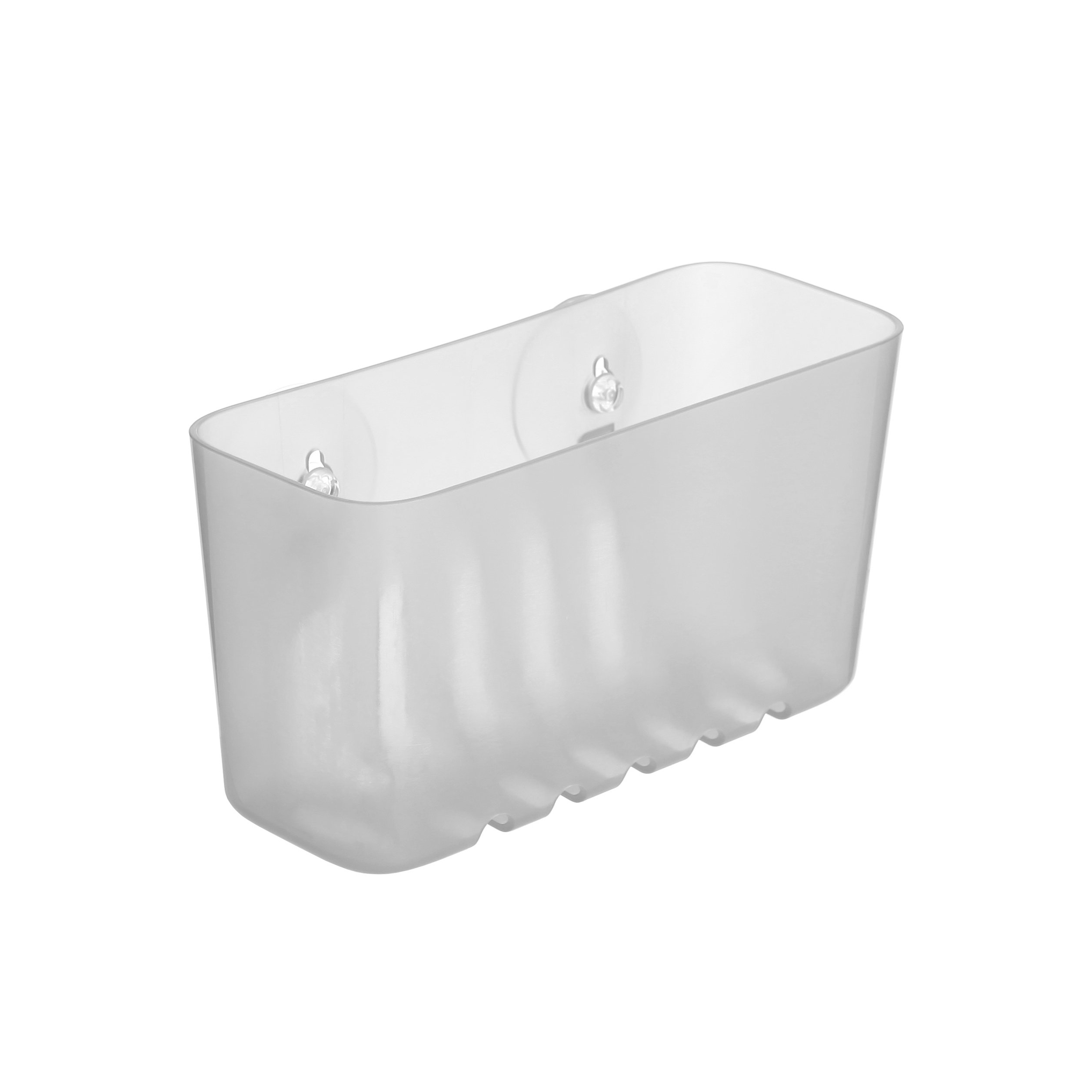 TATAY Mensola Bagno Senza Foratura Rettangolare | Incluse Ventose | Supporta 1,5 kg | Polipropilene Resistente all’Umidità | Misura Piccola | 20 x 8,5 x 11 cm – Modello Standard – Glacé