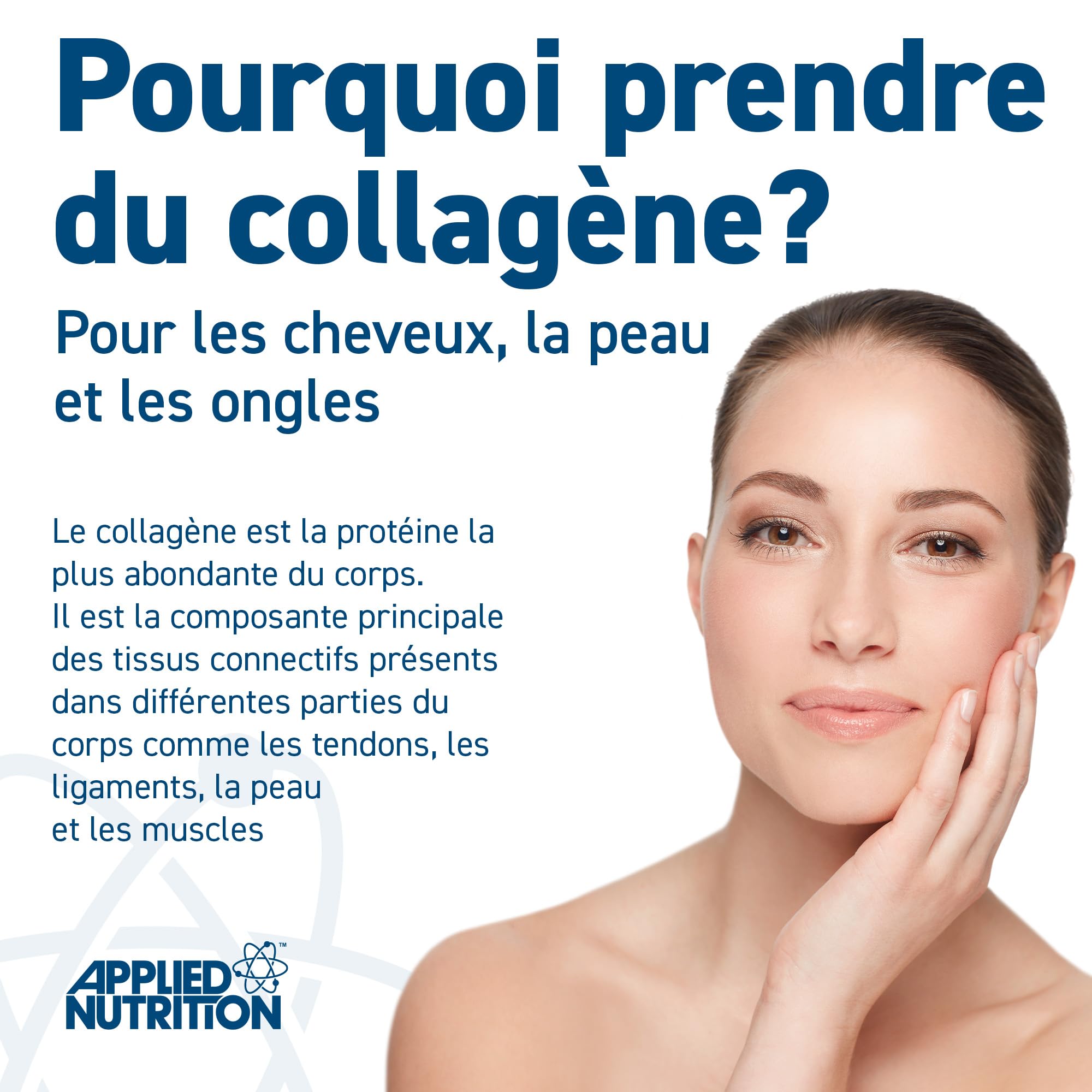 Applied Nutrition – Peptides de Collagène en Poudre – Protéine de Collagène Bovin Hydrolysé Halal – Bon pour la Peau, les Cheveux et les Ongles (300 g – 15 Portions)