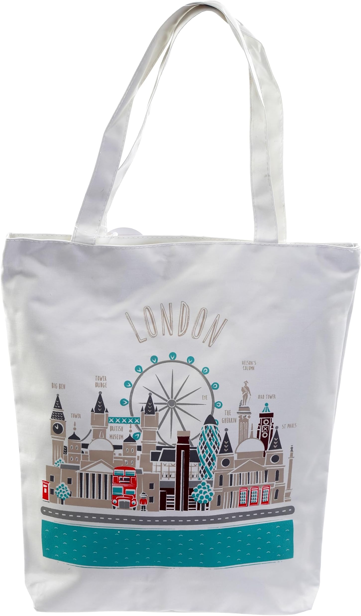 Puckator London Skyline Reusable Zip Up Cotton Bag - Canvas Tote Bag - Cotton Tote Bags - Eco Gifts for Women and Men - Cloth Shopping Bag - Fabric Bag - Foldable Bags for Shopping - Handbag