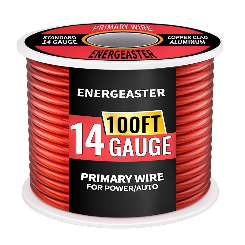 Cabo Automotivo 14 AWG Vermelho com Núcleo CCA e Capa Translúcida Energeaster 30,5 m