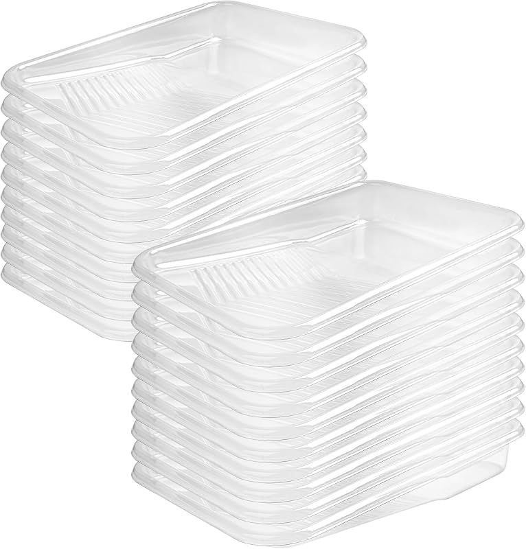9 Inch Tray Liners 20-Pack, Disposable for Paint Roller Trays | Replaceable Plastic Liners for 9 Inch Trays – Quick Cleanup. Ideal for Walls, Large Projects and Color Switching