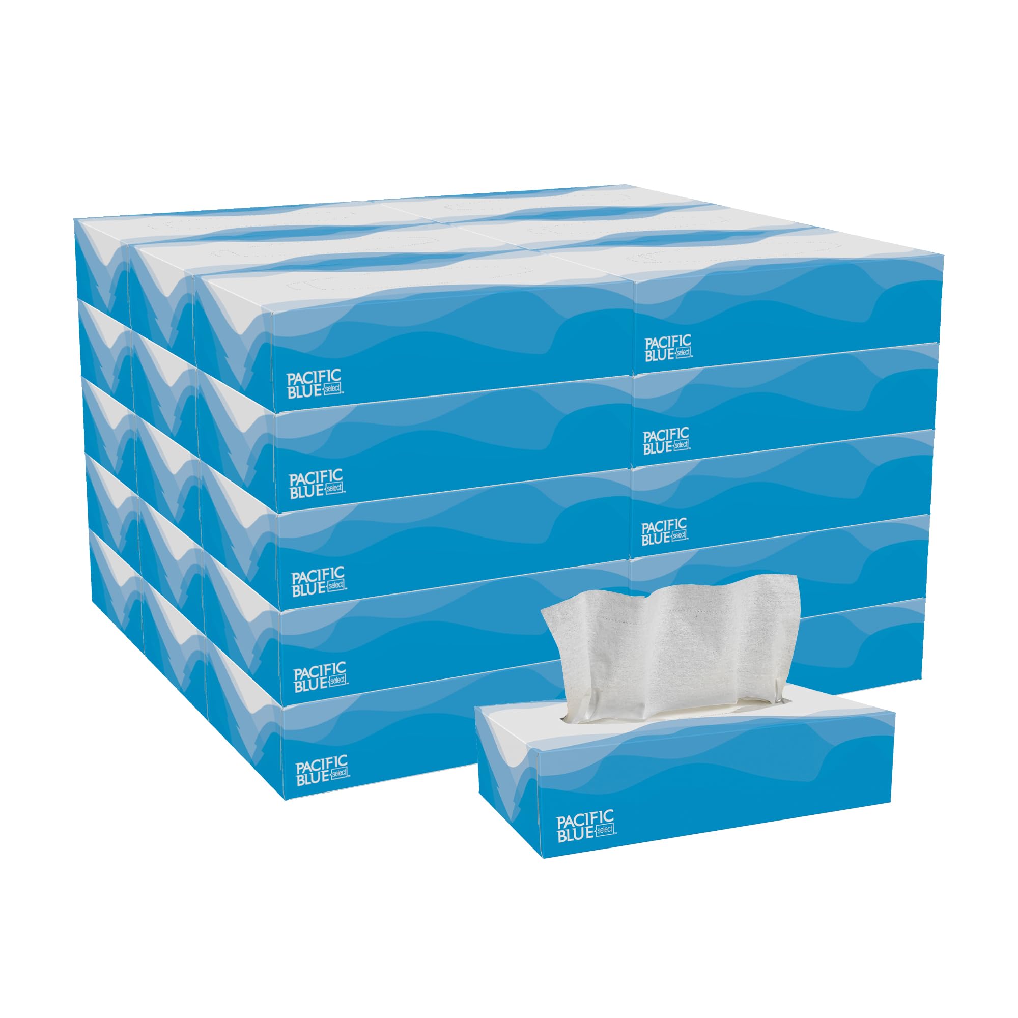 Georgia-Pacific Pacific Blue Select Facial Tissue 48100 2-Ply 100 Sheets Per Box 30 Flat Boxes Per Bulk Case