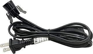 National Artcraft Lamp Cord Set with Clip-in Socket, Switch and Plug - 6 Ft. Heavy-Duty - Black (Pkg/5)