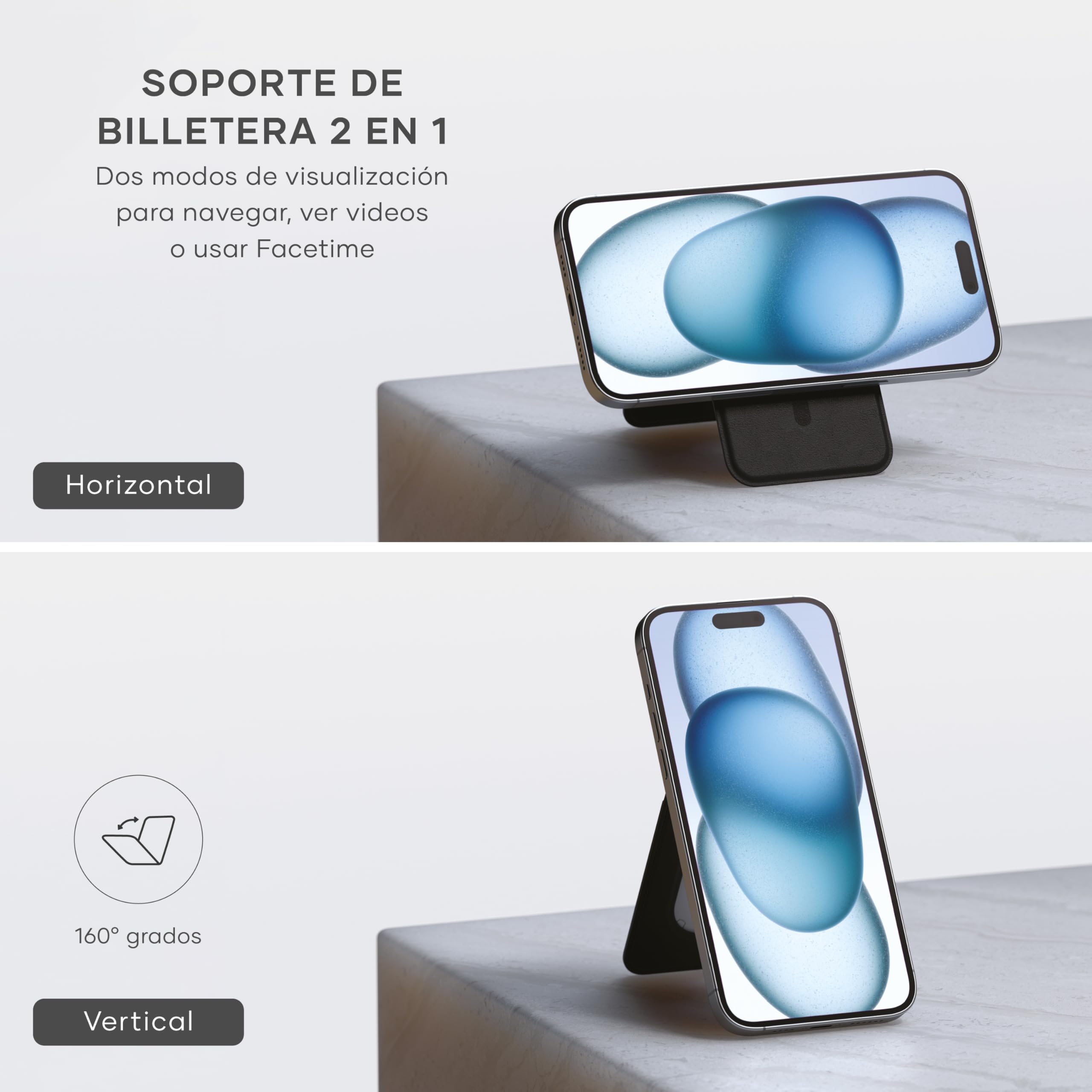SATECHI MagSafe Portfel, Magnetyczny Uchwyt na Karty I Stojak Do iPhone, Portfel Z 4 Przegródkami na Karty I Nfc, Do Wszystkich Modeli iPhone 17 16 15 Do 12, Materiał Premium (PU) – Czarny