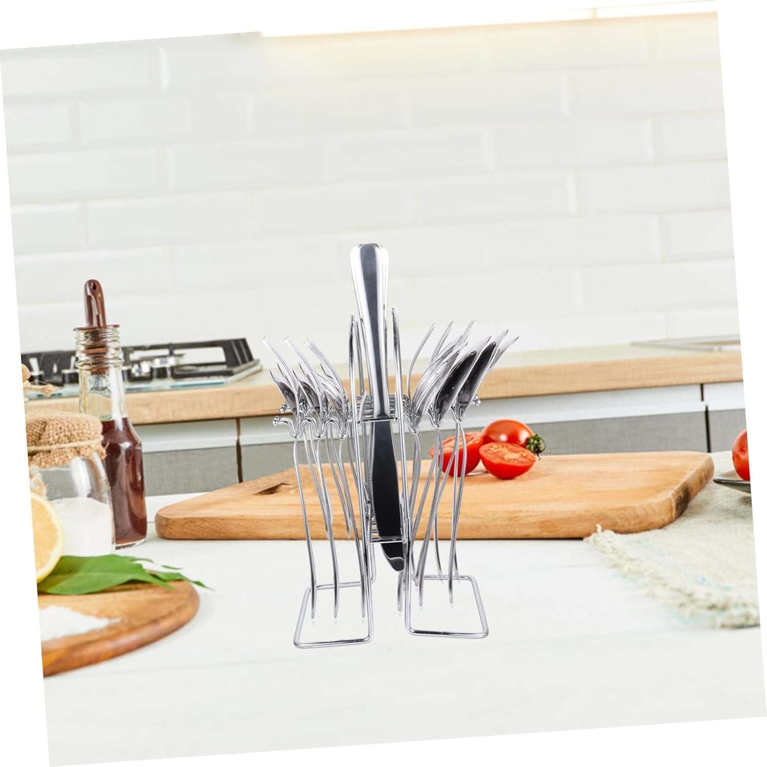 Elegant Stainless Steel Spoon Set Matte Gold Finish Compact Silverware Set Organizer